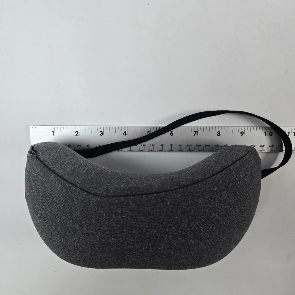 Brookstone Travel Neck Pillow Gray Memory Foam Supportive Luggage Strap NEW